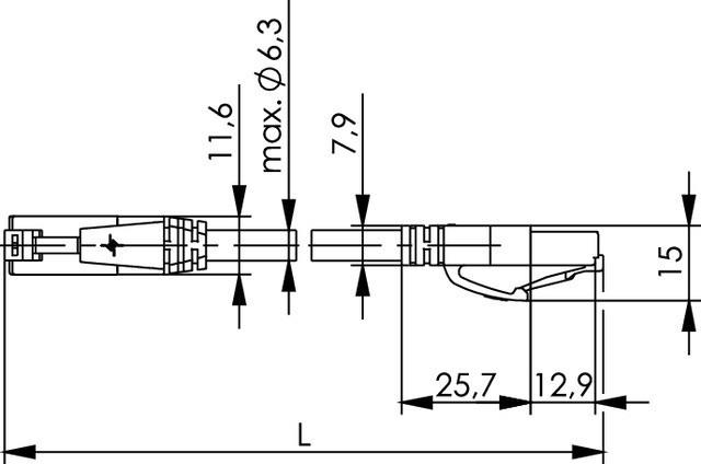 Actual product image Telegärtner Patch cable (S/UTP, CAT6, 2 m)