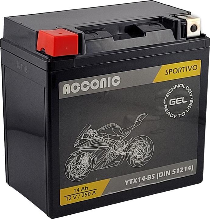 Produktbild Acconic Sportivo GEL YTX14-BS (12 V, 14 Ah, 250 A)