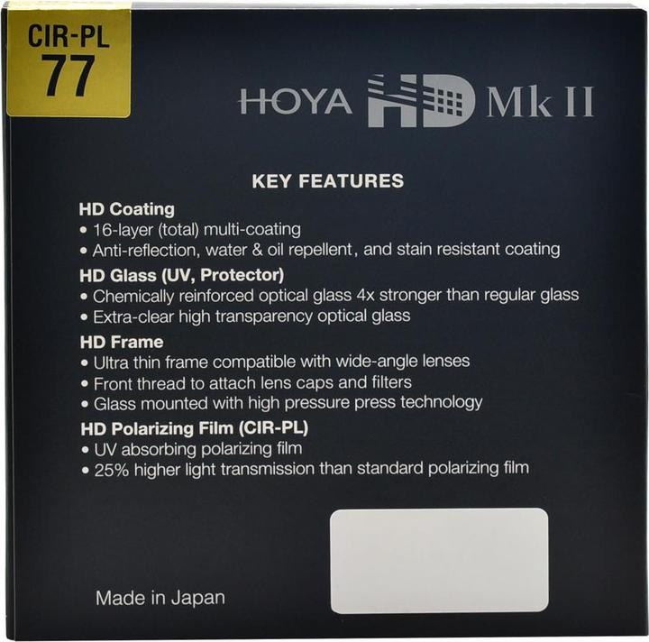 Actual product image Hoya HD Mk II CIR-PL Filter (77 mm, Polarizing filter, 77 mm)