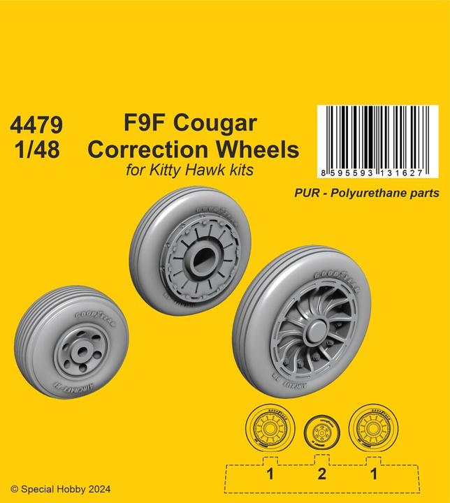 Produktbild CMK F9F Cougar Correction Wheels / for Kitty Hawk kits