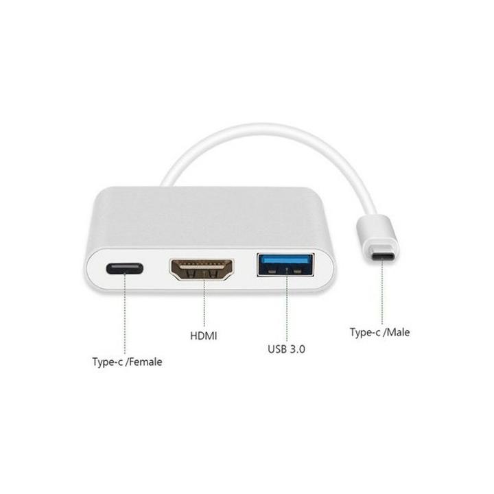 Produktbild Maclean MCTV-840 USB-Grafikadapter 4096 x 2304 Pixel Silber (USB-C, 3 Ports)