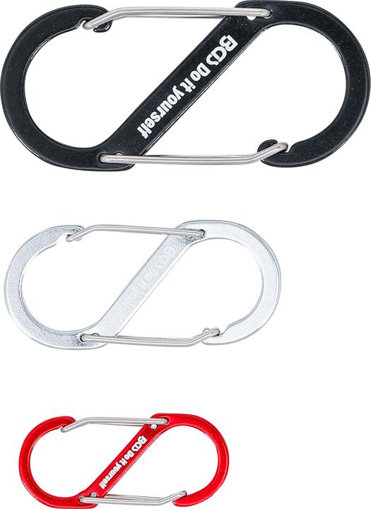 Produktbild BGS Karabinerhaken-Sortiment mit Doppelöffnung Aluminium 3-tlg.
