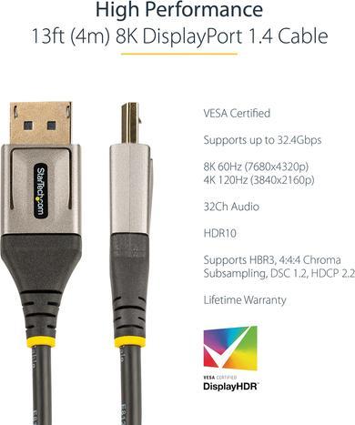 Actual product image StarTech DP14VMM4M DisplayPort cable (4 m, DisplayPort)