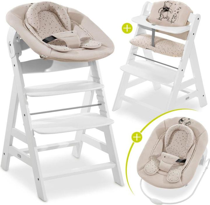 Hauck Highchairs Alpha Plus White Newborn Set Pooh Beige - 4 pcs. (Highchair)