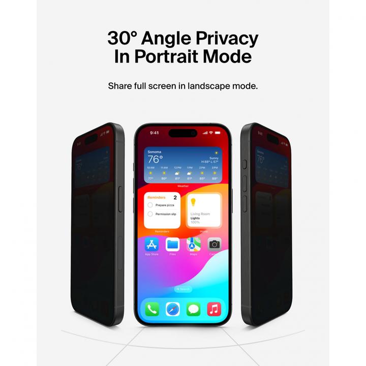 Actual product image Belkin Screen Force Invisiglas (1 Piece, Apple iPhone 16 Pro)