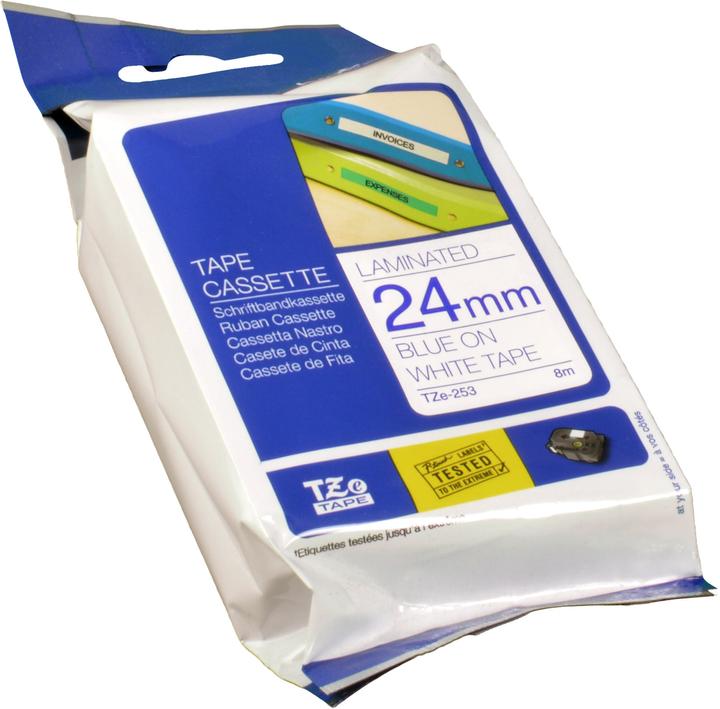Produktbild Brother Tze-253 (2.40 cm, Blau, Weiss)