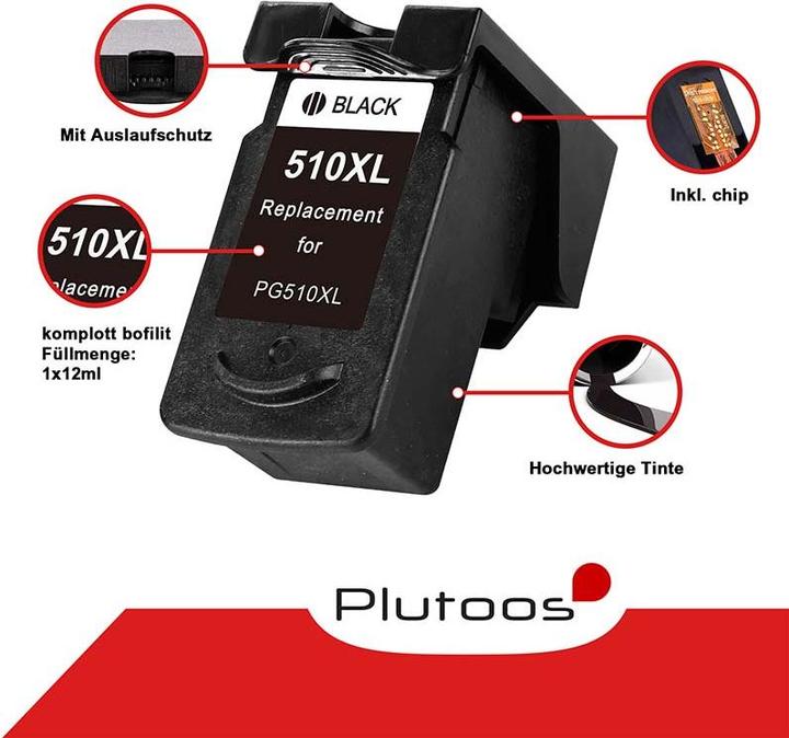 Image du produit Plutoos Canon PG-510 XL Cartouche XXL compatible, Noir (CF)