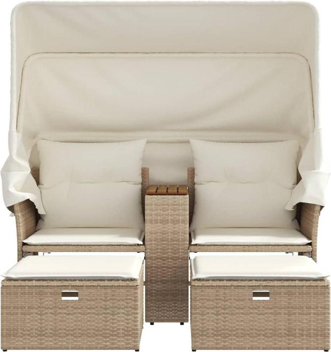 Actual product image VidaXL 2-seater garden sofa with roof and stools