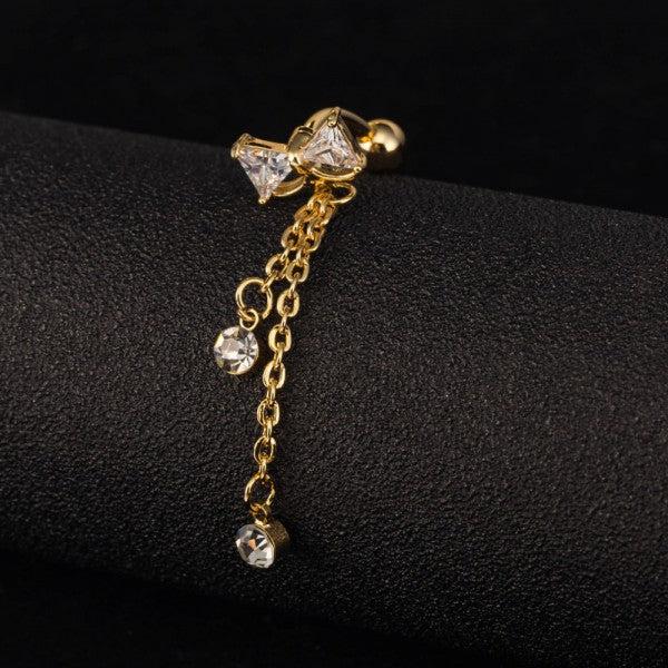 Hermex Vergoldetes Bauchpiercing mit Zirkonia (Kupfer-Nickellegierung)