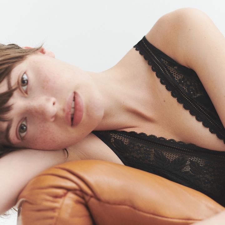 Actual product image La Redoute Collections Body JEANNE in lace and microfibre (L)