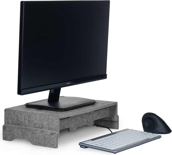 Produktbild Bakker Elkhuizen Monitorständer Q-Riser 110 Circular, grau retail (Tisch, 30")