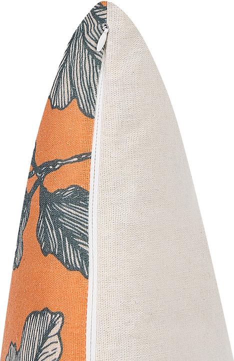 Produktbild Beliani Dekokissen Blättermotiv orange / schwarz 45 x 45 cm 2er Set SPIREA (45 x 45 cm)