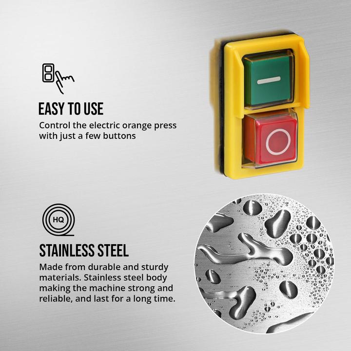 Produktbild Royal Catering Elektrische Orangenpresse halb automatisch 120 W 20 Orangen/min Zitruspresse