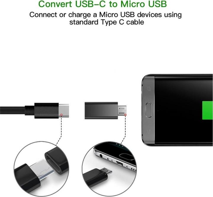 Produktbild PowerGuard USB-C auf Micro-USB Adapter Konverter (USB Typ C, Micro USB)