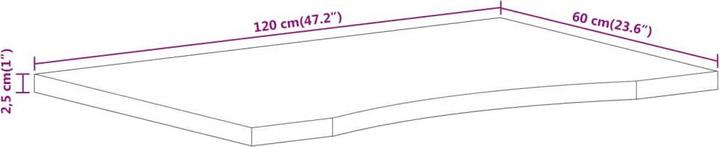 Produktbild VidaXL Tischplatte Holzplatte mit Aussparung (120 x 60 x 2.5 cm)