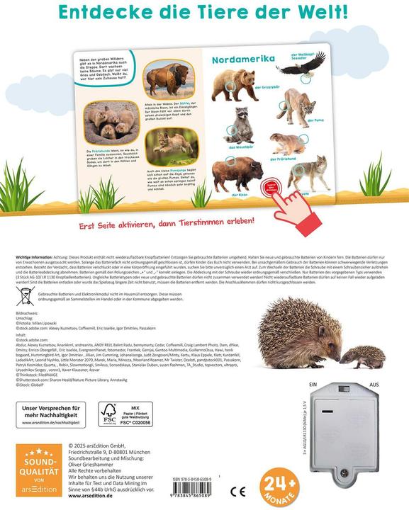 Produktbild Mein grosses Geräuschebuch – Tiere der Welt (Deutsch)