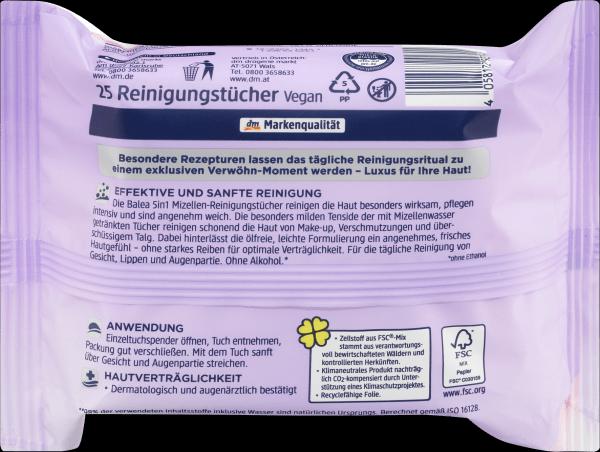 Produktbild dm Balea Mizellen Reinigungstücher (Reinigungstücher)