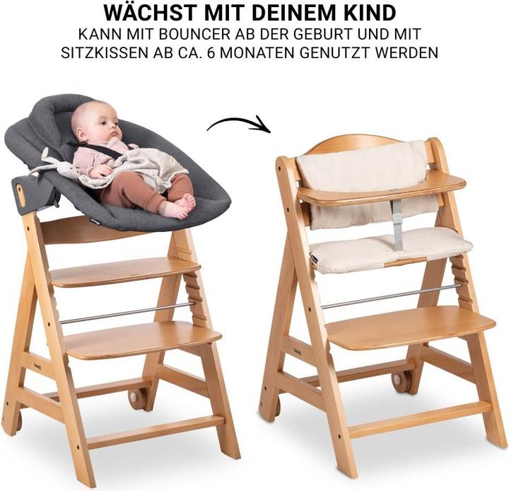 Produktbild Hauck Hochstühle Beta Plus Natural 5-tlg. Newborn Set - Hochstuhl + (Hochstuhl)
