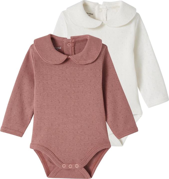 Actual product image Vertbaudet 2er-Pack Mädchen Baby Bodys, lange Ärmel Oeko-Tex (56)
