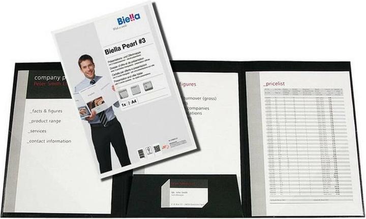 Produktbild Biella Präsentationsmappe Pearl A4 Schwarz, 25 Stück (A4, 25 x)