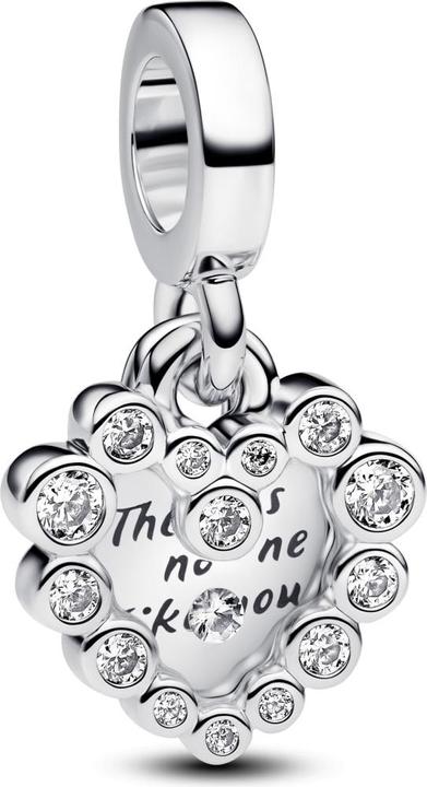 Actual product image Pandora Sparkling Heart Double Dangle Charm (Silver 925)