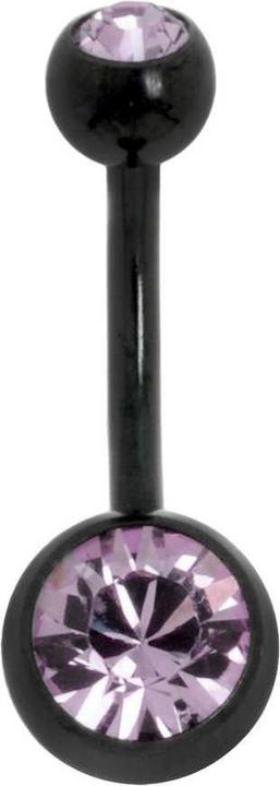 Actual product image Bijouteria Bellypiercing (Titanium, Crystal, PVD coating (black))