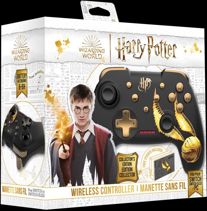 Produktbild Freaks and Geeks Harry Potter - Manette Sans Fil pour Nintendo Switch - Modèle Vif d'Or - Noire - Câble 1M (Switch, PC, Switch OLED)