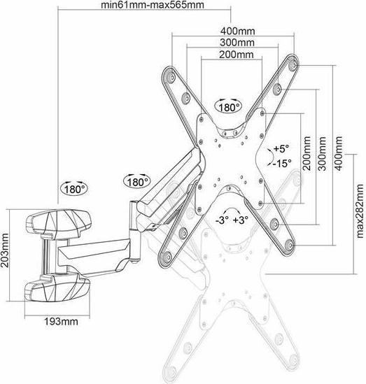Produktbild Neomounts WAH 1TFT 3Gelenk Max.30 (Wand, 55", 30 kg)