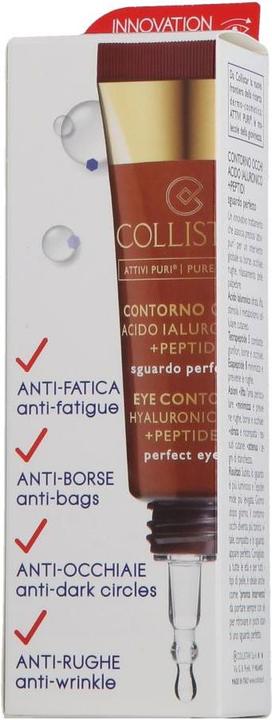 Image du produit Collistar Contour des yeux Acide hyaluronique+Peptides (Crème, 15 ml, Jour + nuit)