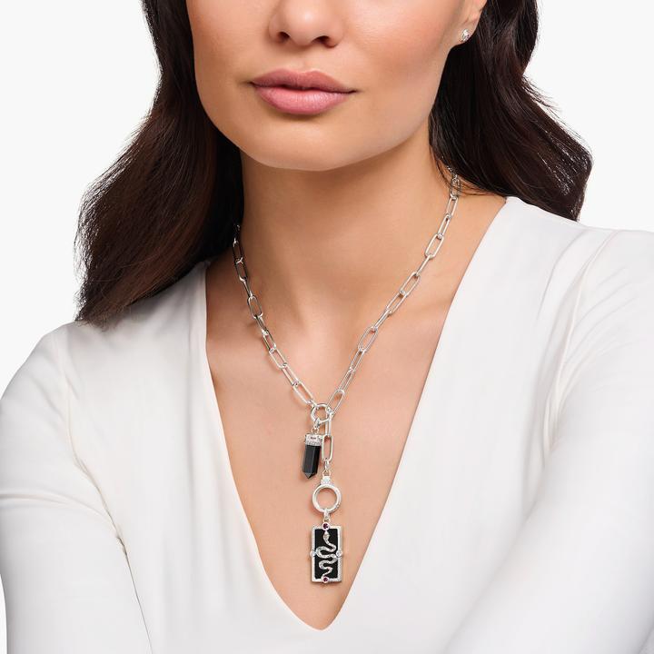 Produktbild Thomas Sabo Gliederkette mit zwei Ringverschlüssen und weissen Steinen Silber (925er Silber, 47 cm)