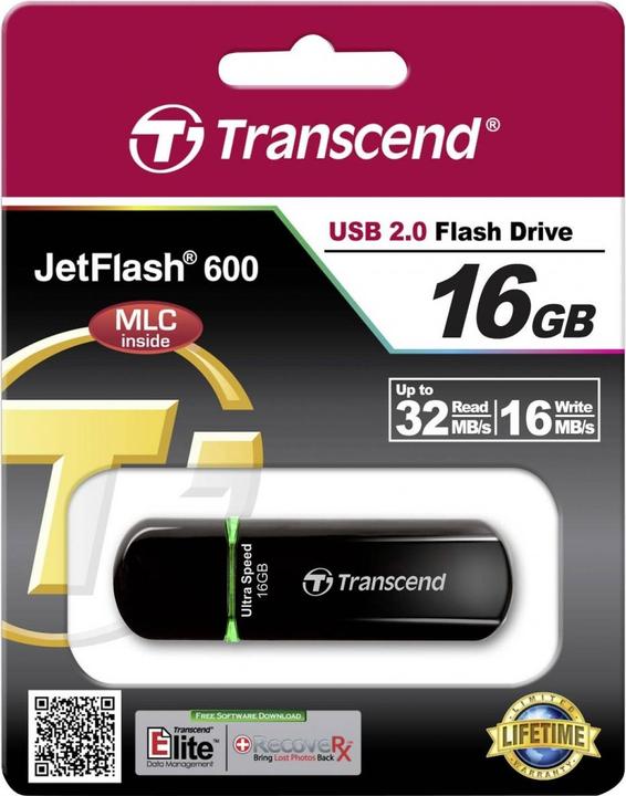 Produktbild Transcend JetFlash 600 (16 GB, USB-A)