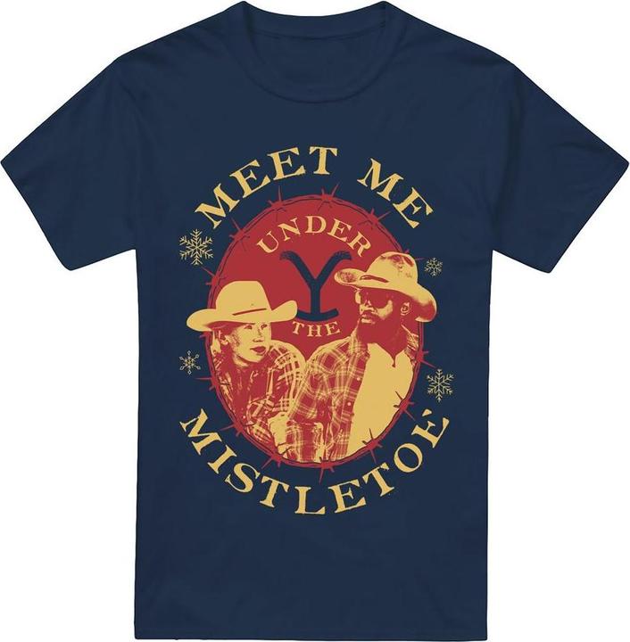 Yellowstone Meet Me Under The Mistletoe TShirt weihnachtliches Design (XL)