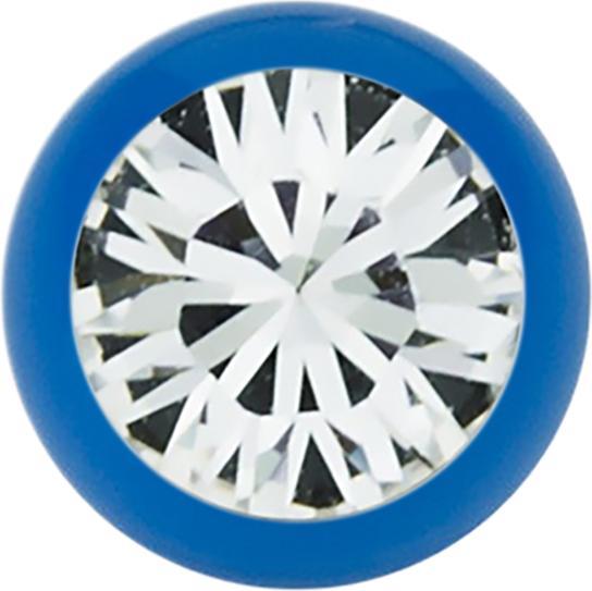 Star Piercing Micro Kugel dunkelblau mit Swarovski silber (Chirurgenstahl 316L)