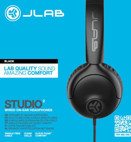 Produktbild JLab Audio JLAB Studio 2 Wired On-Ear black (NC, Kabelgebunden)