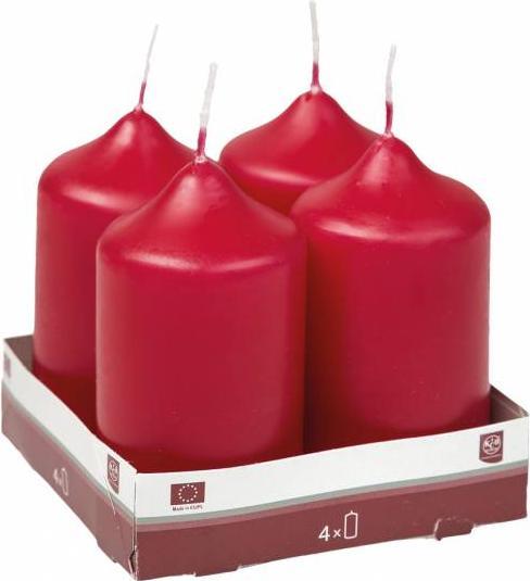 Actual product image Idema Pillar candle 9xØ5cm bordeaux 4 pack (4 pcs.)