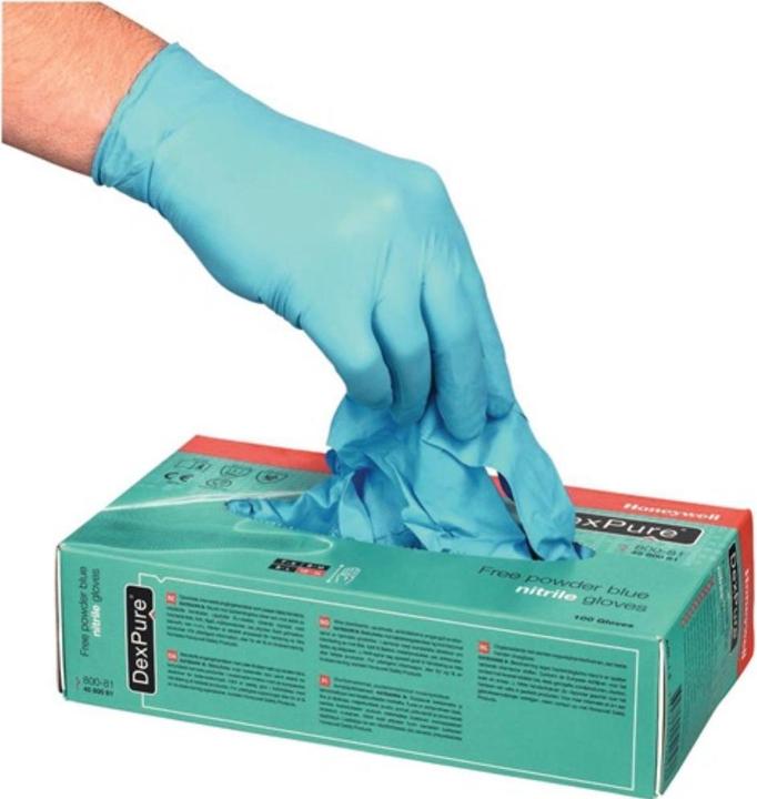 Produktbild Honeywell Einweghandschuhe Dexpure 800-81 Grösse M blau Nitril EN 374-2 PSA-Kategorie III (8)