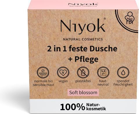 Produktbild Niyok 2 in 1 feste Dusche + Pflege Soft blossom