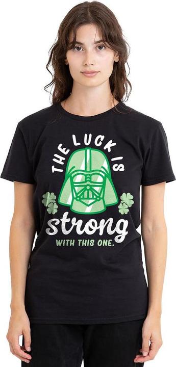 Actual product image Star Wars Unisex Adult Strong Luck Darth Vader St Patricks Day T-Shirt (XL)