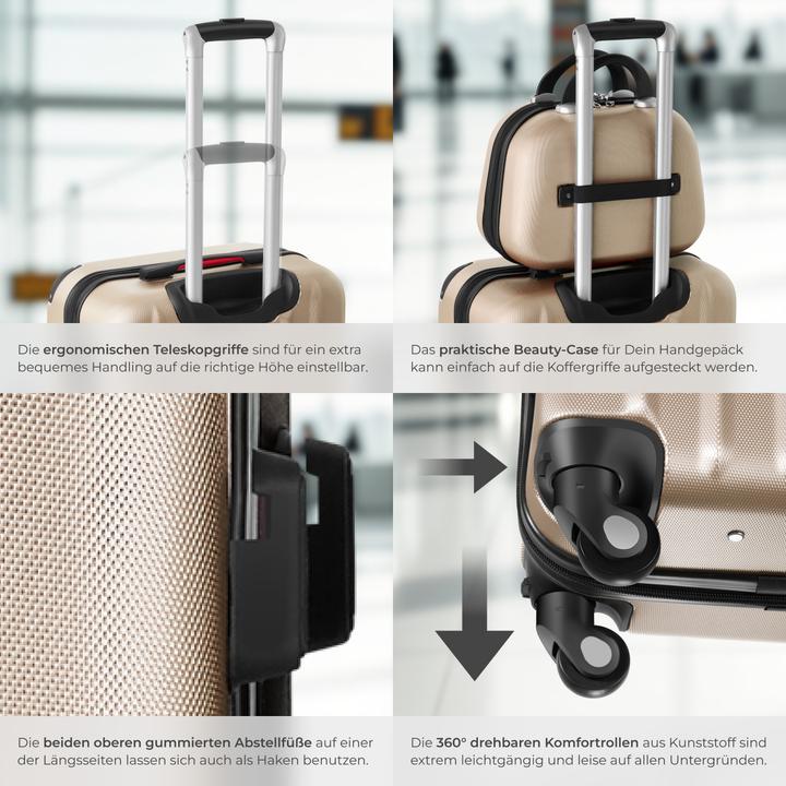 Image du produit tectake Set de valises Valises Trolley Set Trolleys Hardcase Trolley (90 l, L (90 - 115l))