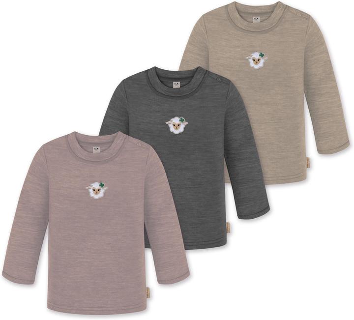 Actual product image Normani 3-pack baby merino longsleeve "Taupo" - 9475 (74, 80)