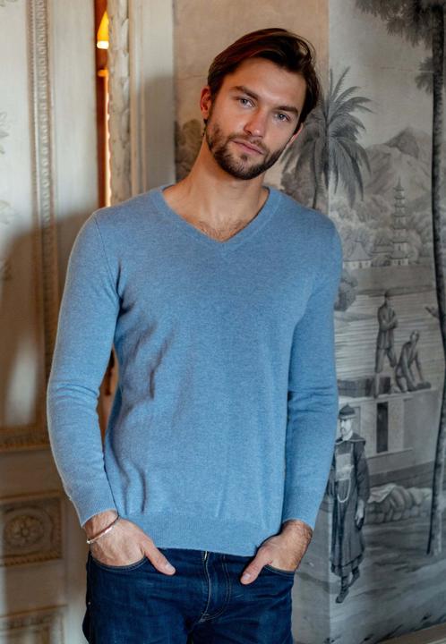 Immagine prodotto Bellemere Pullover Solid V-Neck Merino-Cashmere Sweater (L)