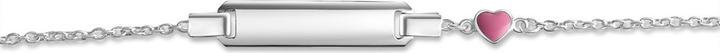 Passion ID SILBER RHODIA ARMBAND – 14+2 CM – HERZ – ROSA LACK (16 cm)