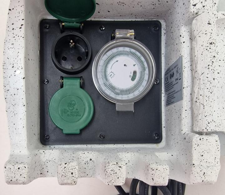 Actual product image EGB Stone with 2 sockets IP44 with timer