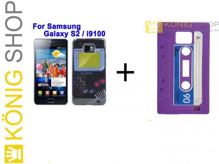 Produktbild König Design Gameboy Hard Cover + Silikon Kassette Retro für Handy Samsung I9100 Galaxy S2 (Samsung Galaxy S2 I9100)
