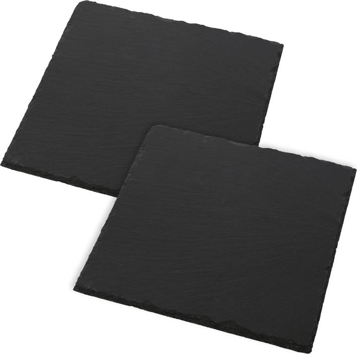 Produktbild Kesper 2 Stück Servierplatten, Buffetplatte aus Schiefer 20x20cm