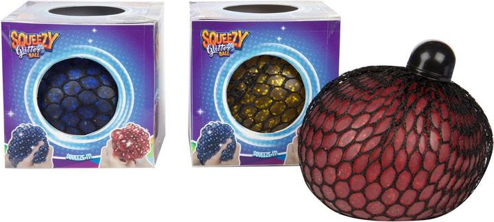 Toi-Toys Lustiger Glitzer-Quetschball im Netz, 10 cm