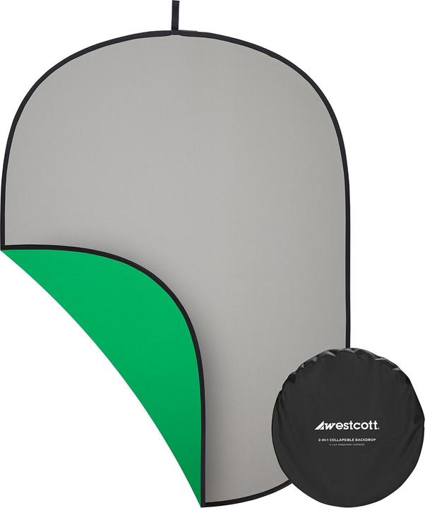 Produktbild Westcott 2-in-1 Gray & Green Screen (5' x 6.5') Collapsible Backdrop (152.40 cm, 195.60 cm)