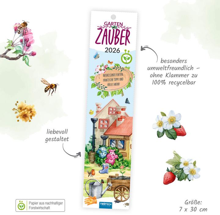 Produktbild Streifenkalender Mini Gartenzau (Harter Einband, Deutsch)