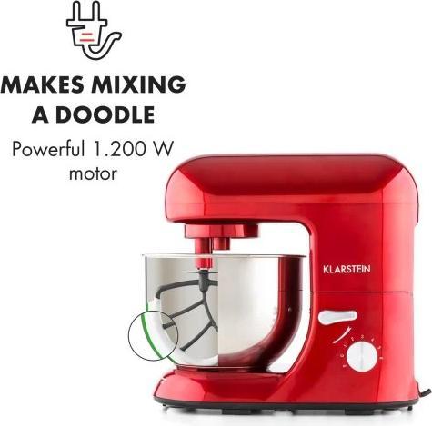Actual product image Klarstein Bella Rossa Food Processor1200 Watt, 5 Litre, Red