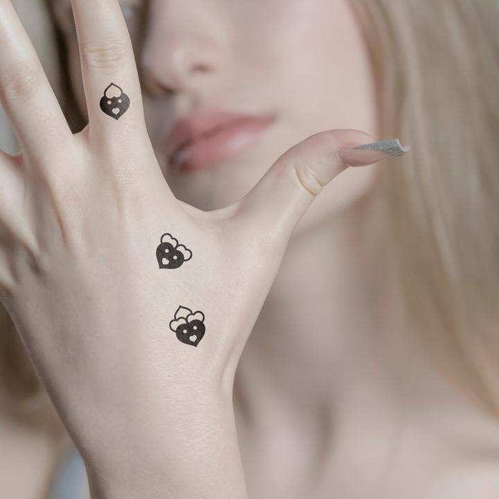 Produktbild minink Temporäres Tattoo: Moderne Herzen mit Kontur
